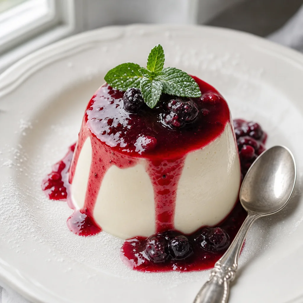 Panna cotta with berry compote