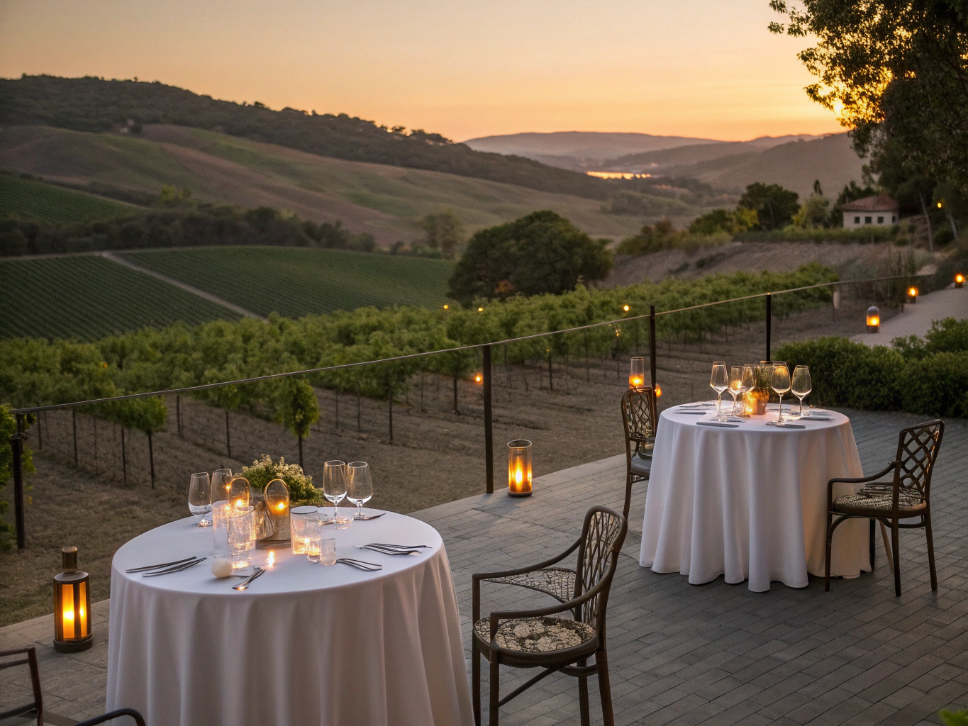 Main dining hall and terrace for private events